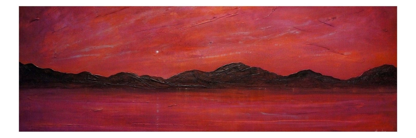 Clyde Silver Moonlight-Panoramic Prints-River Clyde Art Gallery-Paintings, Prints, Homeware, Art Gifts From Scotland By Scottish Artist Kevin Hunter