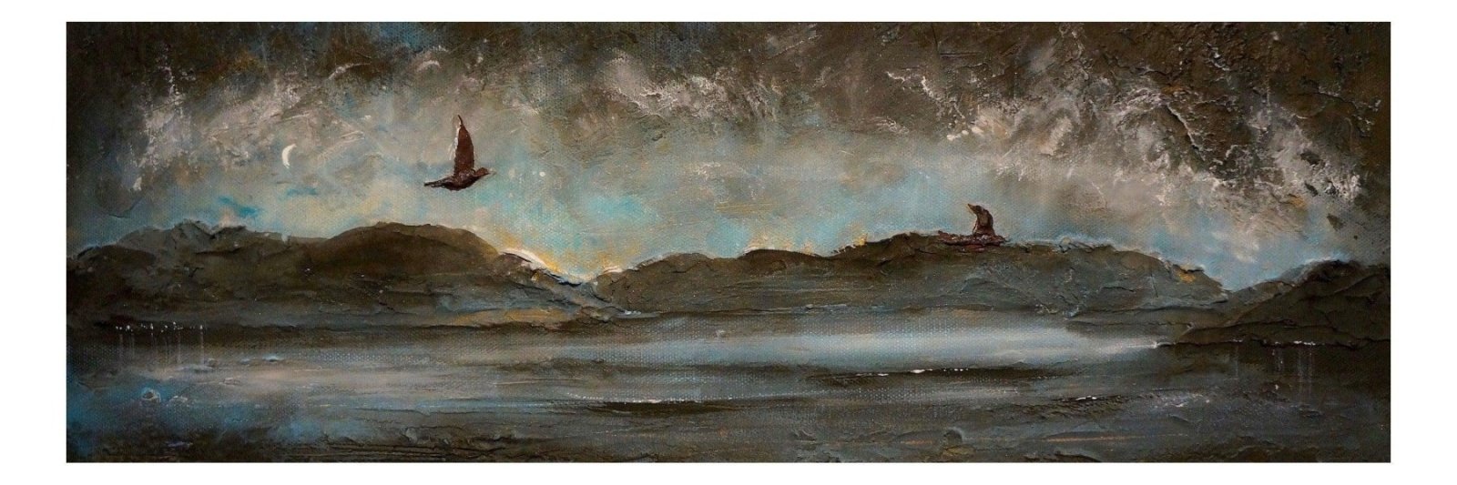 Clyde Storm Brewing-Panoramic Prints-River Clyde Art Gallery-Paintings, Prints, Homeware, Art Gifts From Scotland By Scottish Artist Kevin Hunter