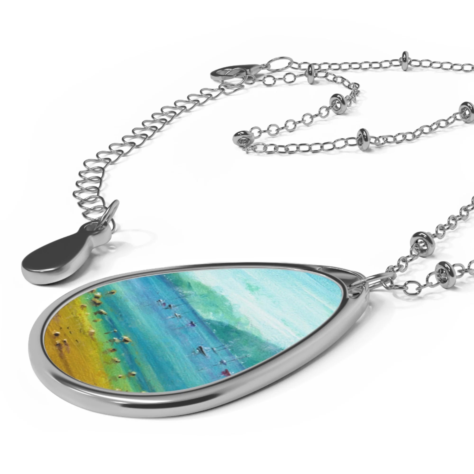 Clyde Summers Day | Scottish Art Jewellery | Necklace - River Gallery Scotland Worldwide Shipping Teardrop-shaped Silver Pendant Hunter