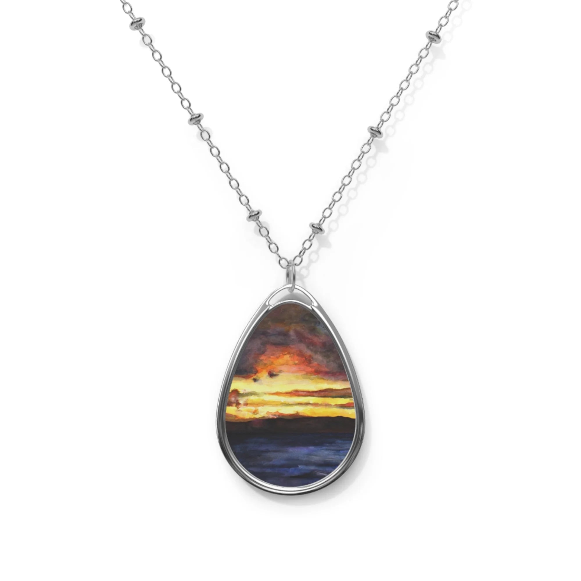 Clyde Sunset | Scottish Jewellery | Necklace - River Art Gallery Scotland Worldwide Shipping Silver Chain Necklace Hunter Prints