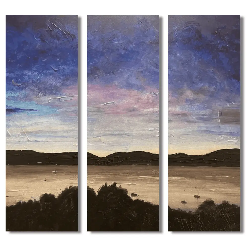Clyde Twilight Triptych - Scottish Statement Interior Wall Art - River Gallery Scotland