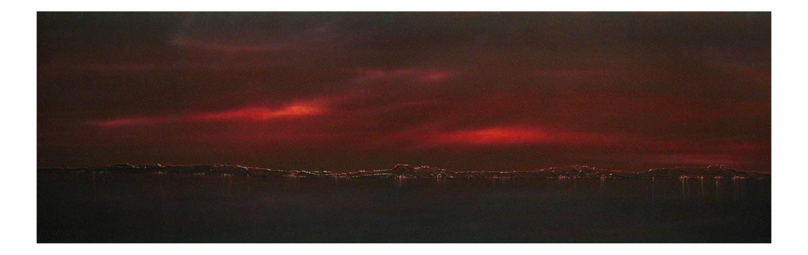 Clyde Winter Dusk-Panoramic Prints-River Clyde Art Gallery-Paintings, Prints, Homeware, Art Gifts From Scotland By Scottish Artist Kevin Hunter