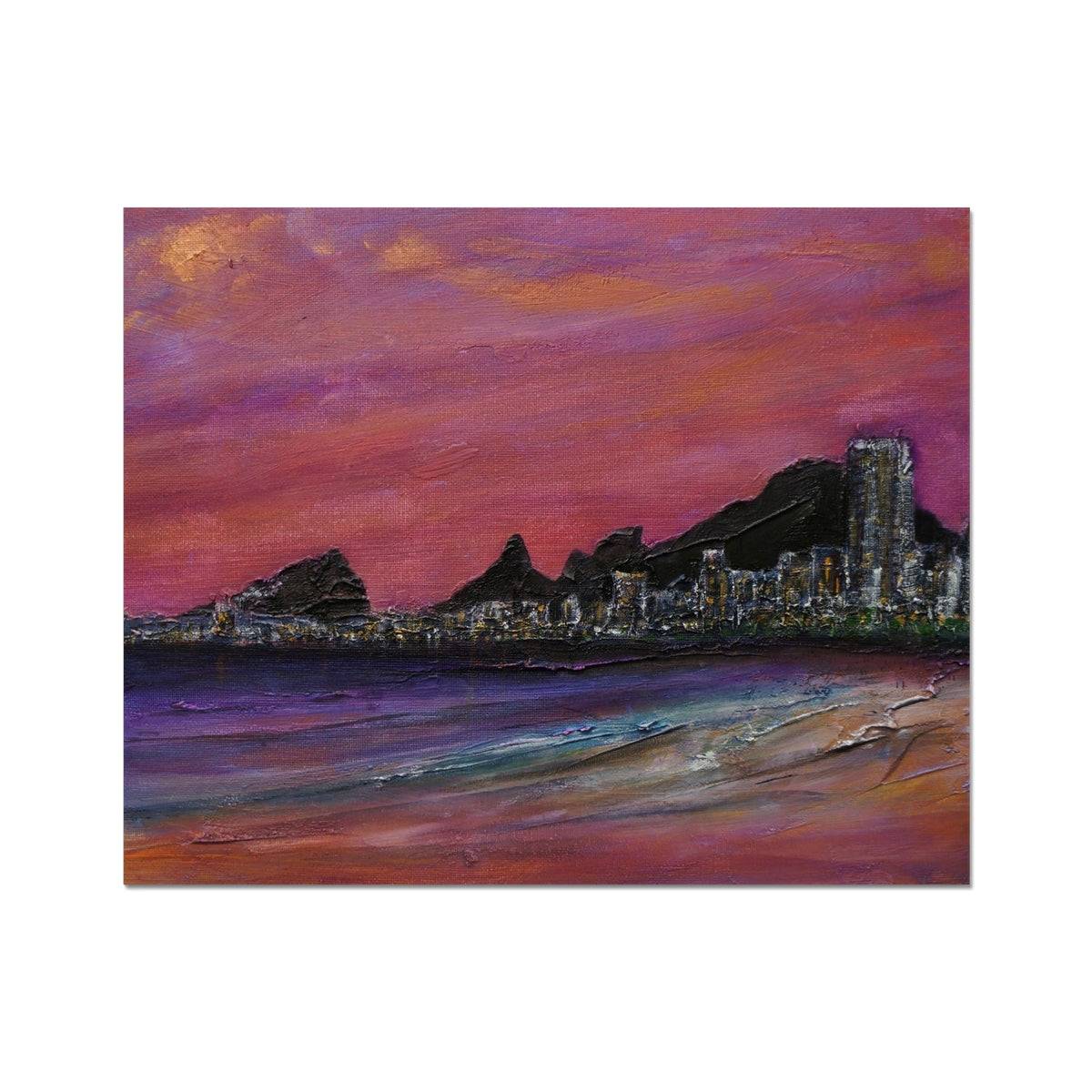 Copacabana Beach Dusk Painting | Artist Proof Collector Prints From Scotland