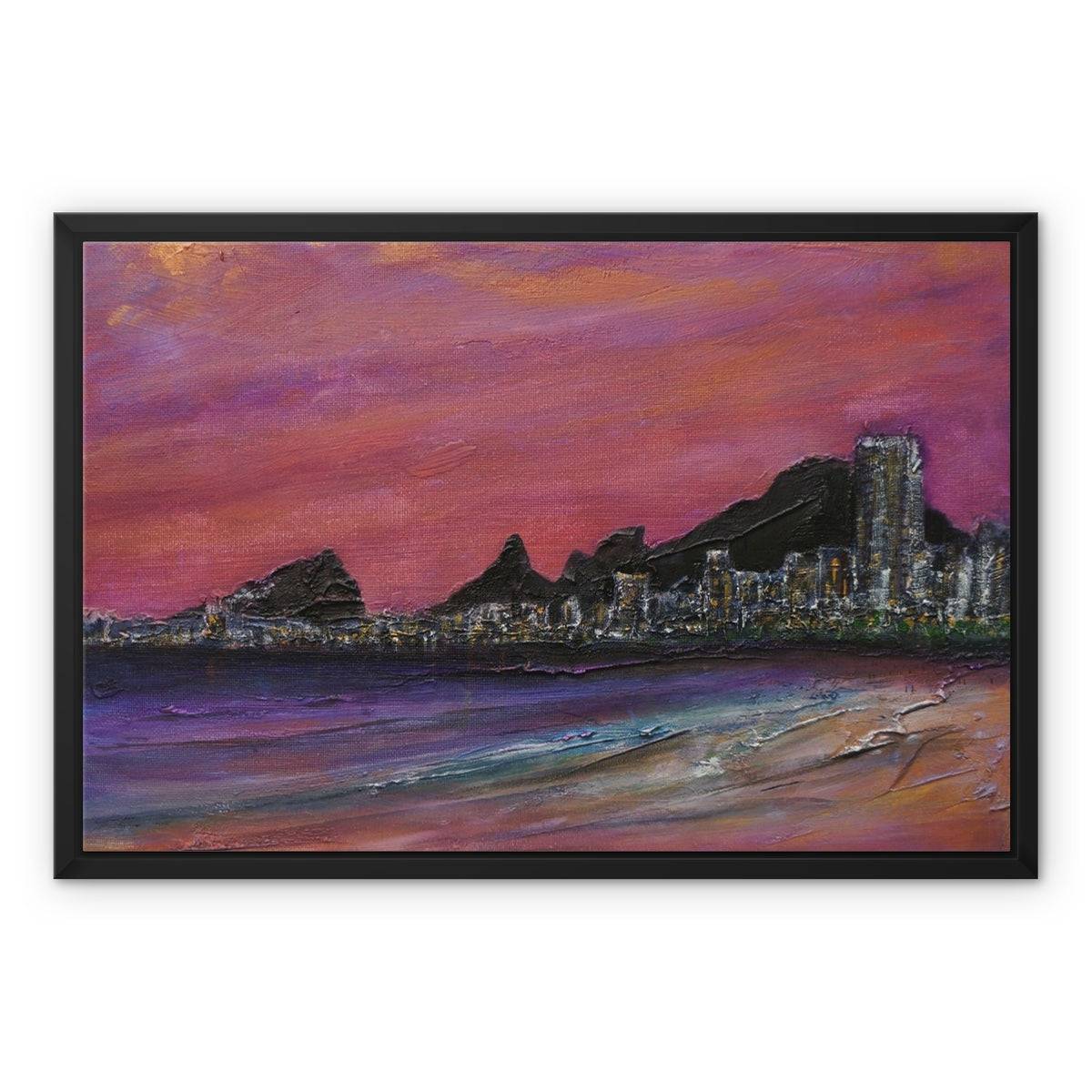 Copacabana Beach Dusk Painting | Framed Canvas From Scotland