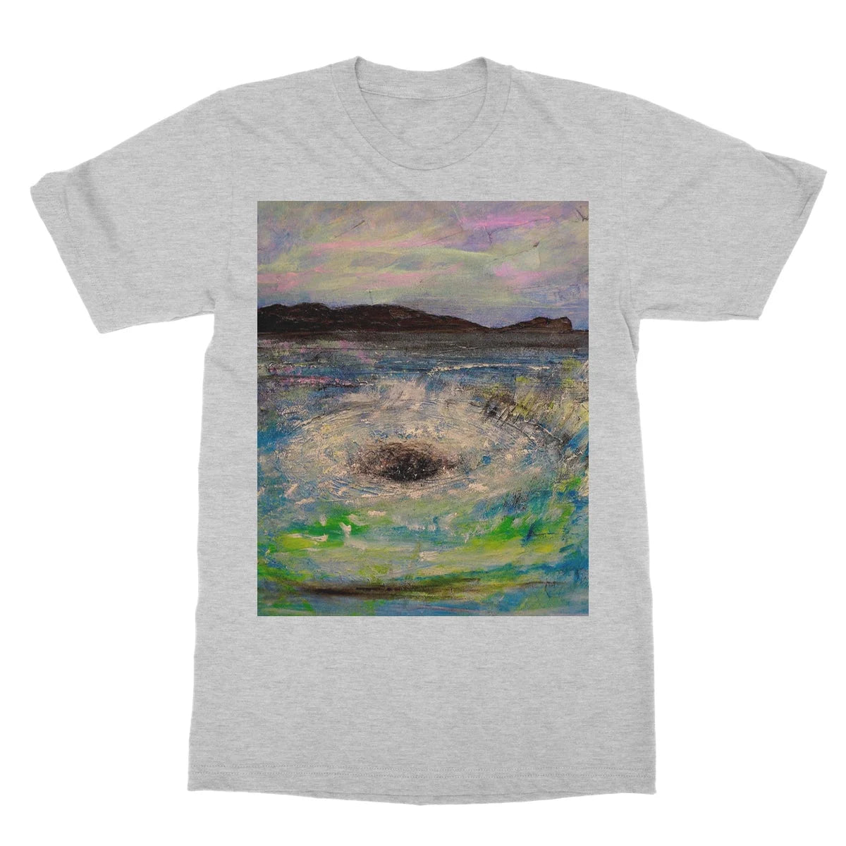 The Corryvreckan Whirlpool Softstyle T-shirt - Historic & Iconic Art Gallery Scotland Worldwide Shipping Scottish Castles Paintings