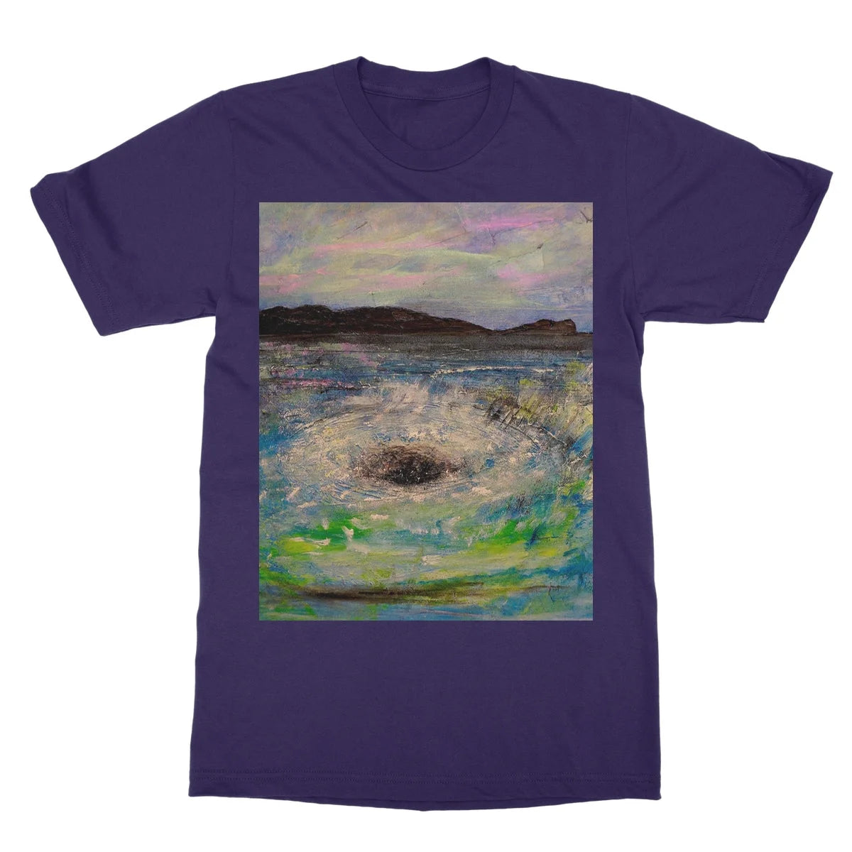 The Corryvreckan Whirlpool Softstyle T-shirt - Historic & Iconic Art Gallery Scotland Worldwide Shipping Scottish Castles Paintings