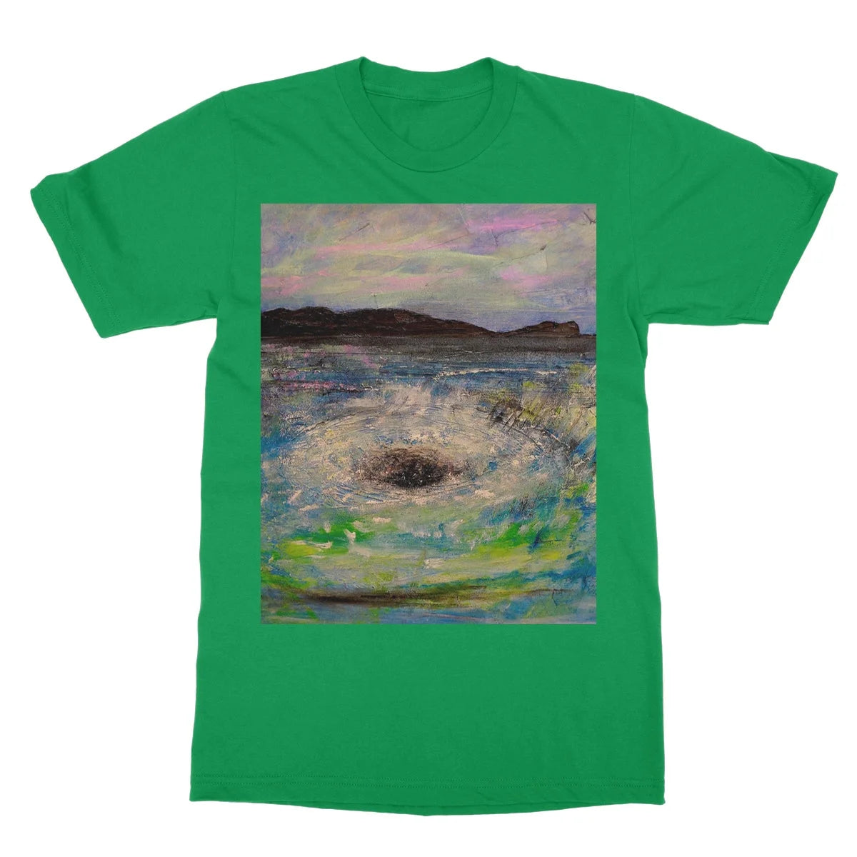 The Corryvreckan Whirlpool Softstyle T-shirt - Historic & Iconic Art Gallery Scotland Worldwide Shipping Scottish Castles Paintings