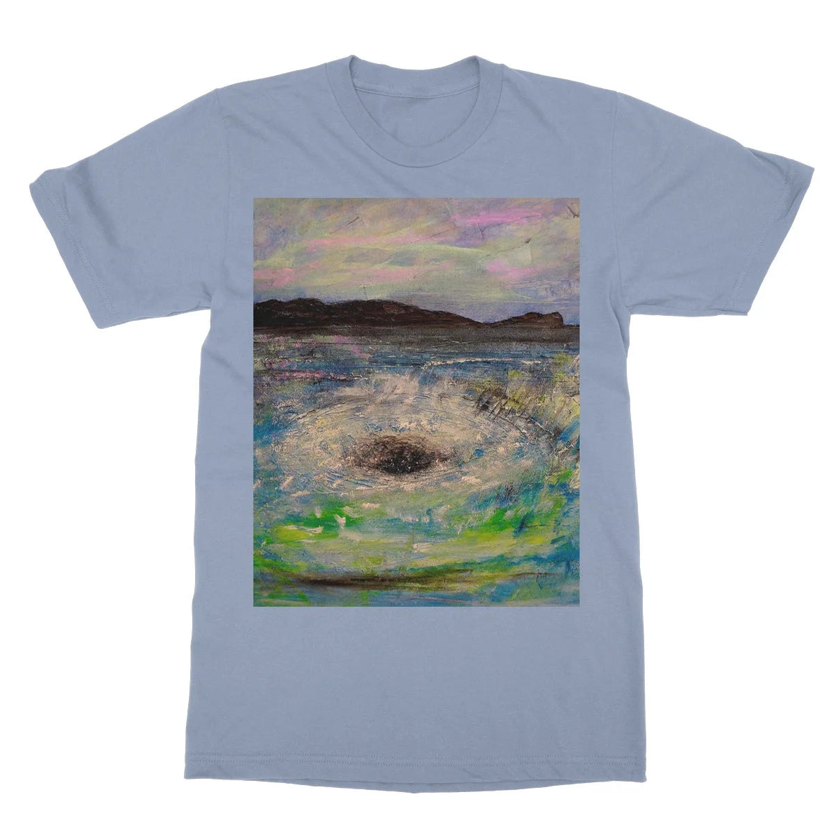 The Corryvreckan Whirlpool Softstyle T-shirt - Historic & Iconic Art Gallery Scotland Worldwide Shipping Scottish Castles Paintings