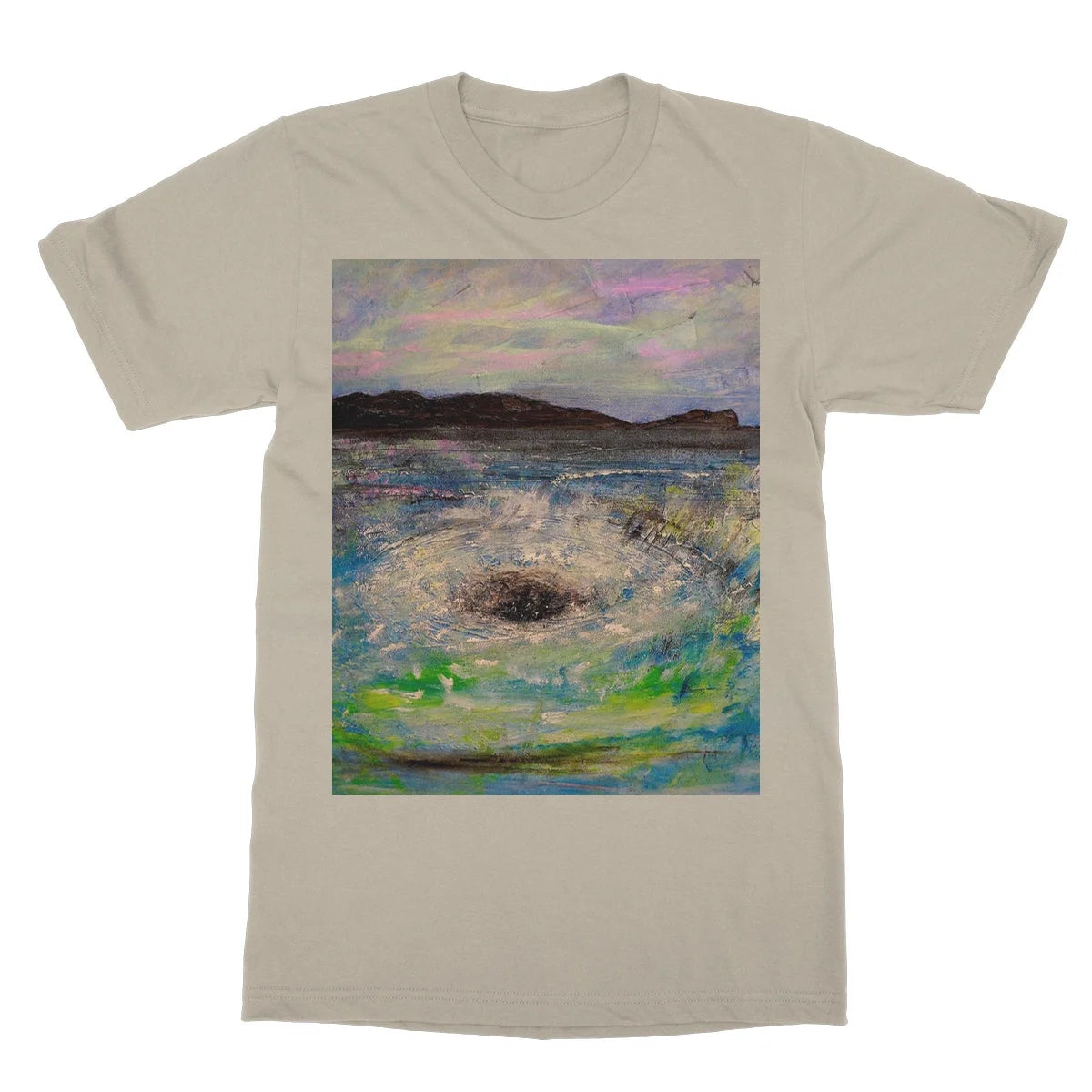 The Corryvreckan Whirlpool Softstyle T-shirt - Historic & Iconic Art Gallery Scotland Worldwide Shipping Scottish Castles Paintings