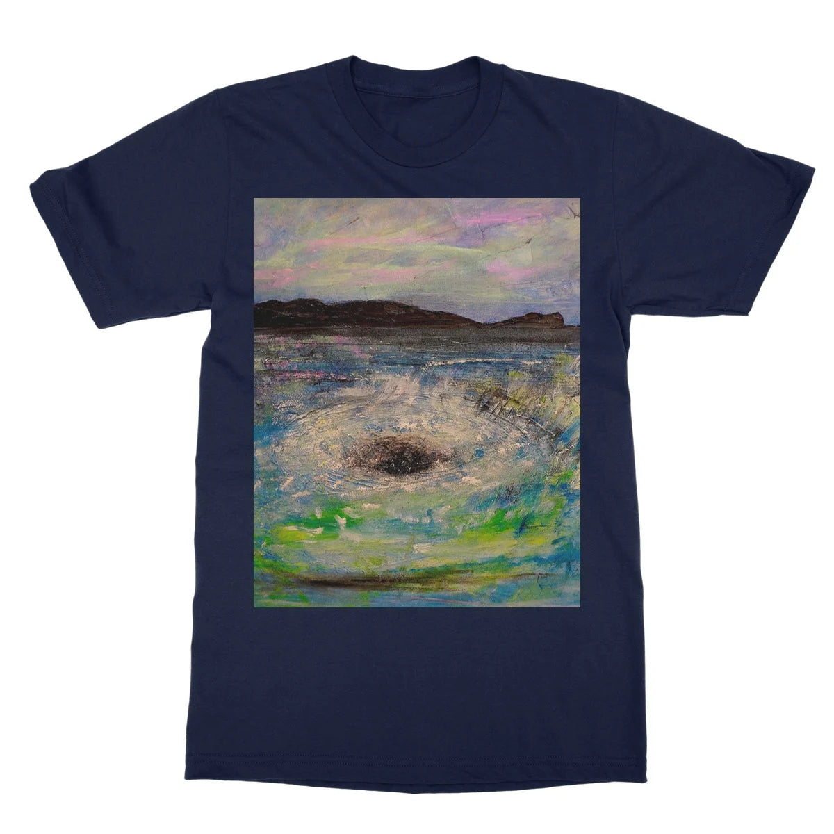The Corryvreckan Whirlpool Softstyle T-shirt - Historic & Iconic Art Gallery Scotland Worldwide Shipping Scottish Castles Paintings