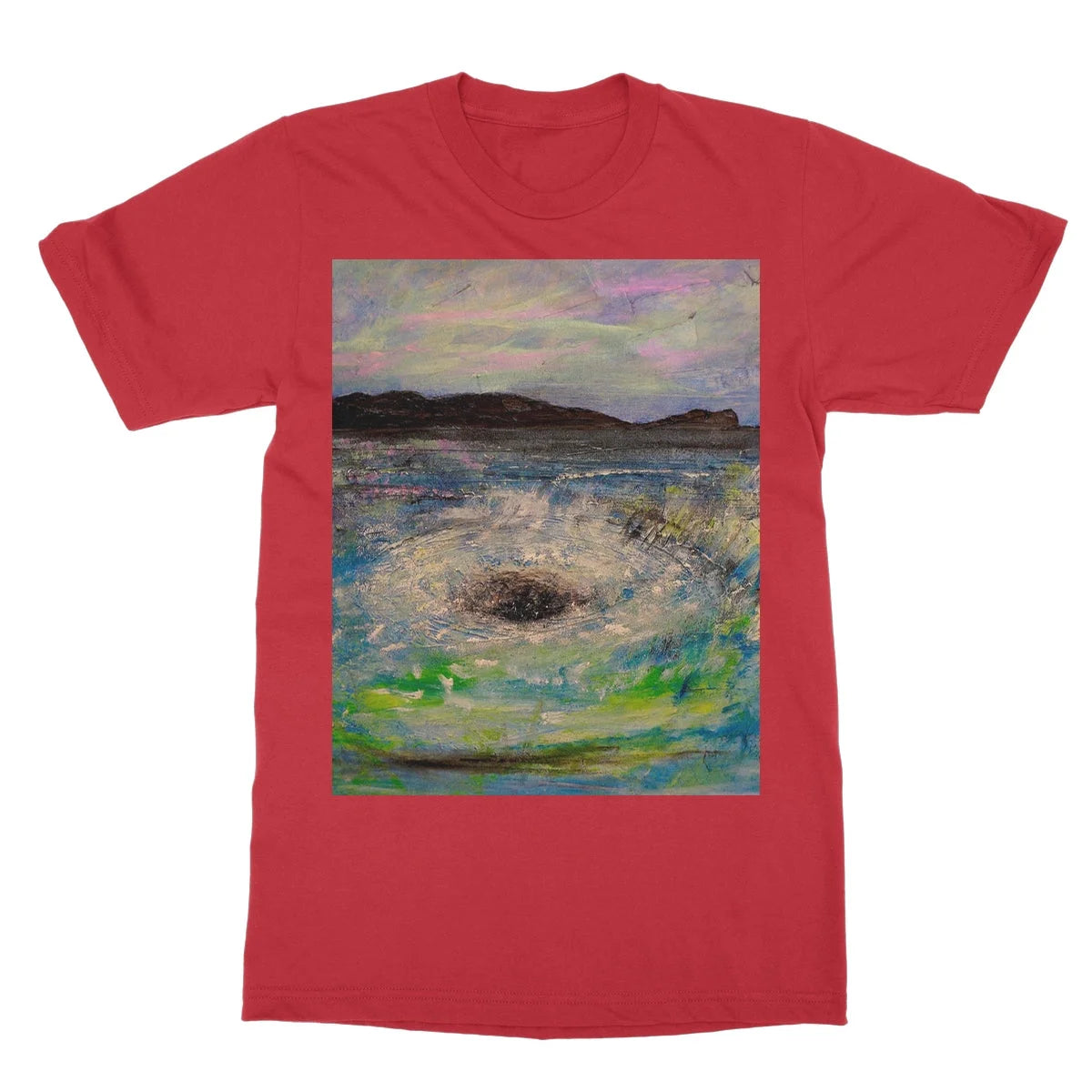 The Corryvreckan Whirlpool Softstyle T-shirt - Historic & Iconic Art Gallery Scotland Worldwide Shipping Scottish Castles Paintings