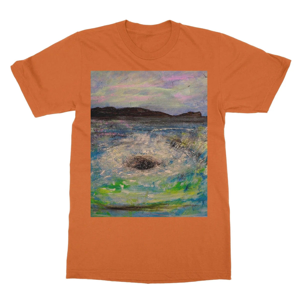 The Corryvreckan Whirlpool Softstyle T-shirt - Historic & Iconic Art Gallery Scotland Worldwide Shipping Scottish Castles Paintings