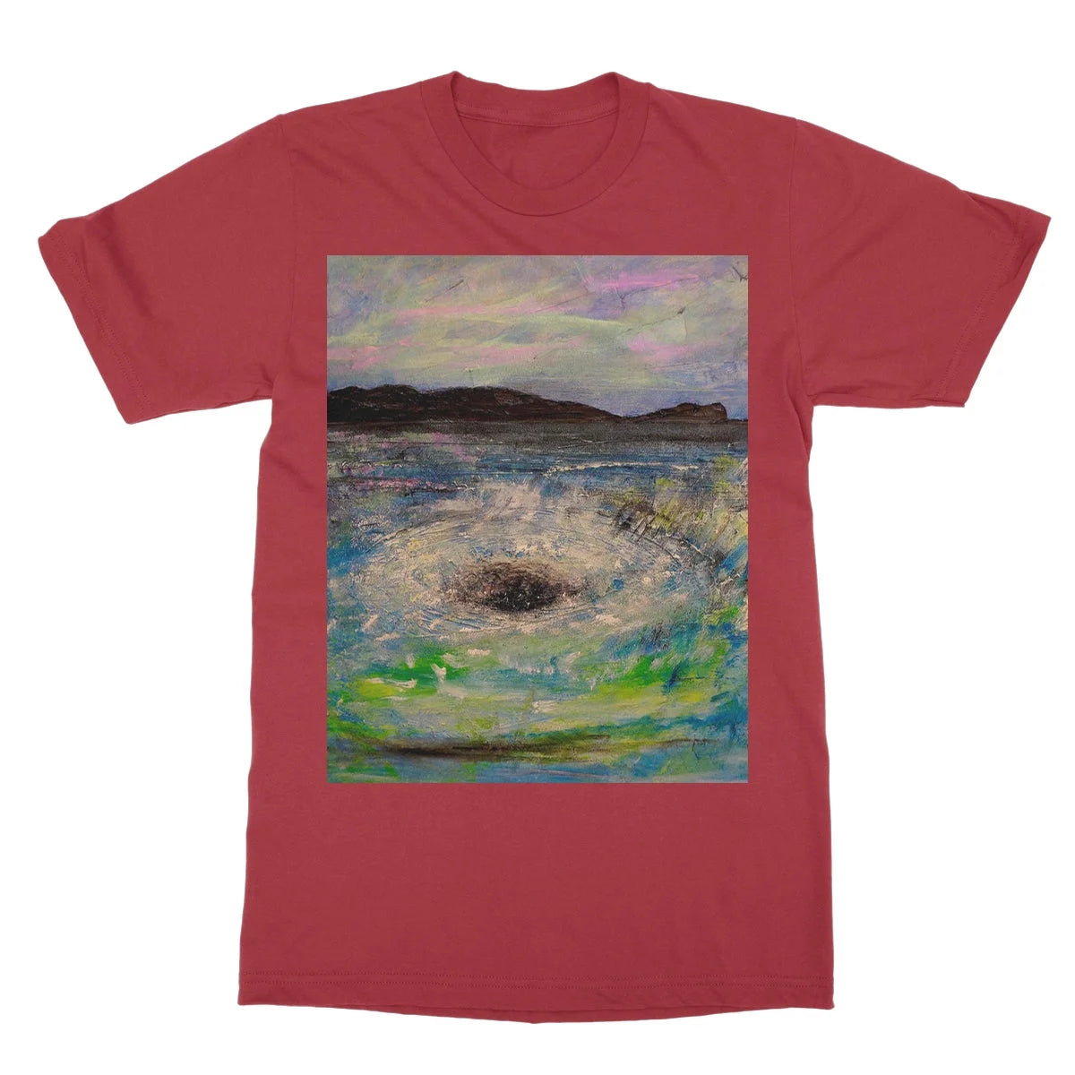 The Corryvreckan Whirlpool Softstyle T-shirt - Historic & Iconic Art Gallery Scotland Worldwide Shipping Scottish Castles Paintings