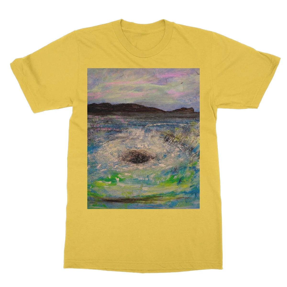 The Corryvreckan Whirlpool Softstyle T-shirt - Historic & Iconic Art Gallery Scotland Worldwide Shipping Scottish Castles Paintings