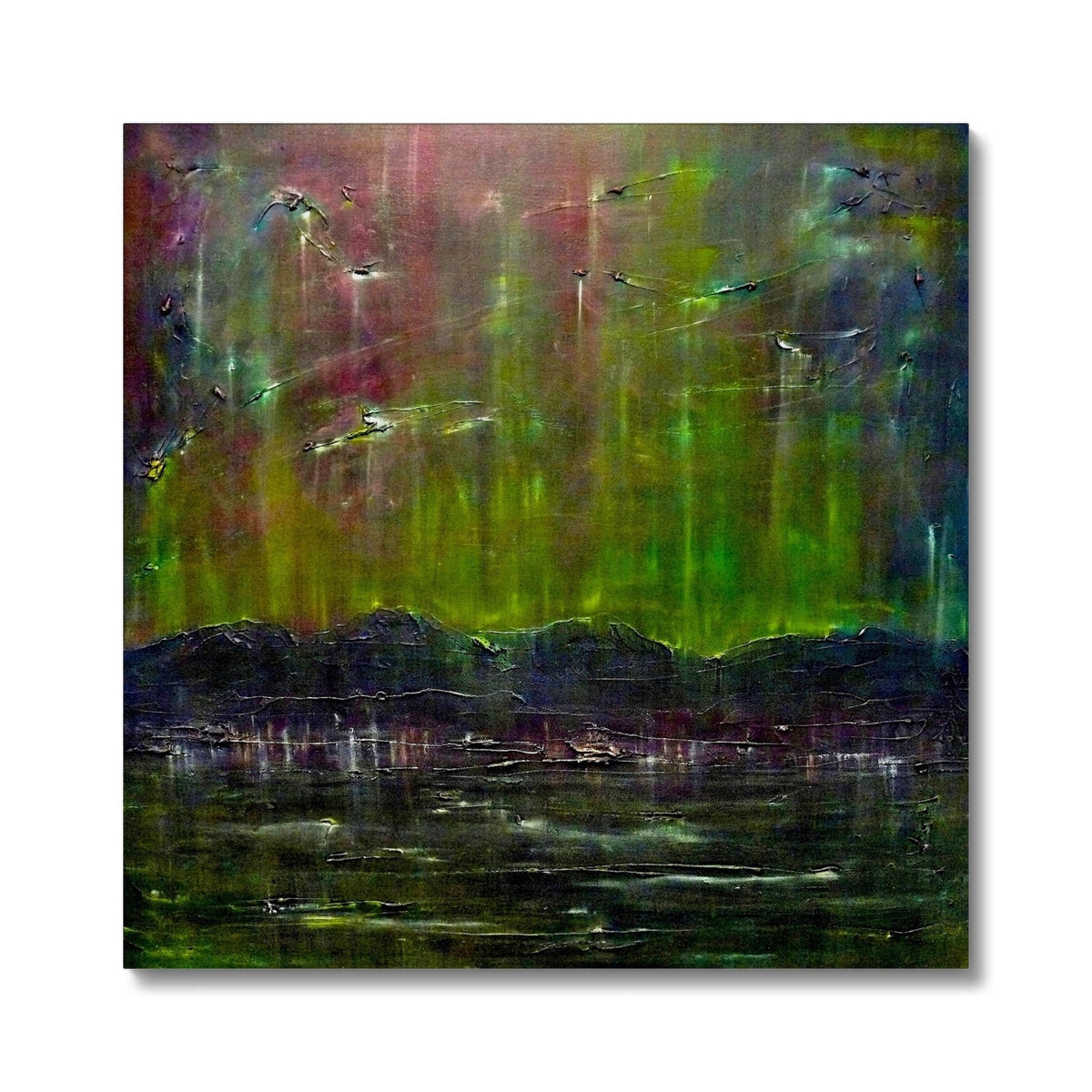 Cromarty Harbour Northern Lights Painting | Canvas Prints From Scotland