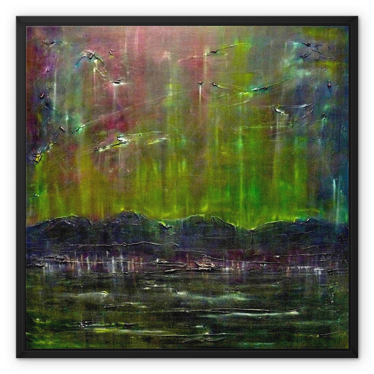 Cromarty Harbour Northern Lights Painting | Framed Canvas Prints From Scotland