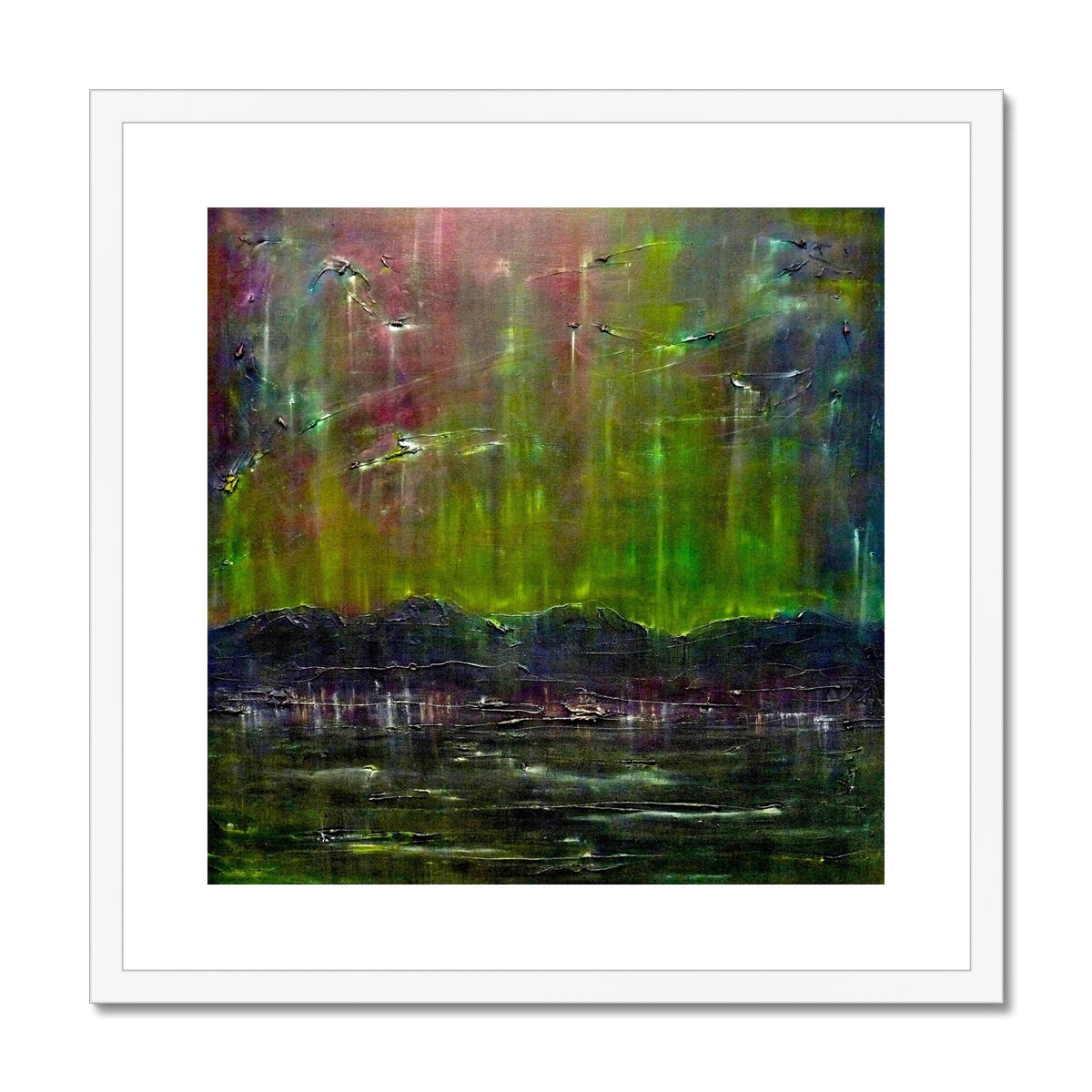 Cromarty Harbour Northern Lights Painting | Framed & Mounted Prints From Scotland