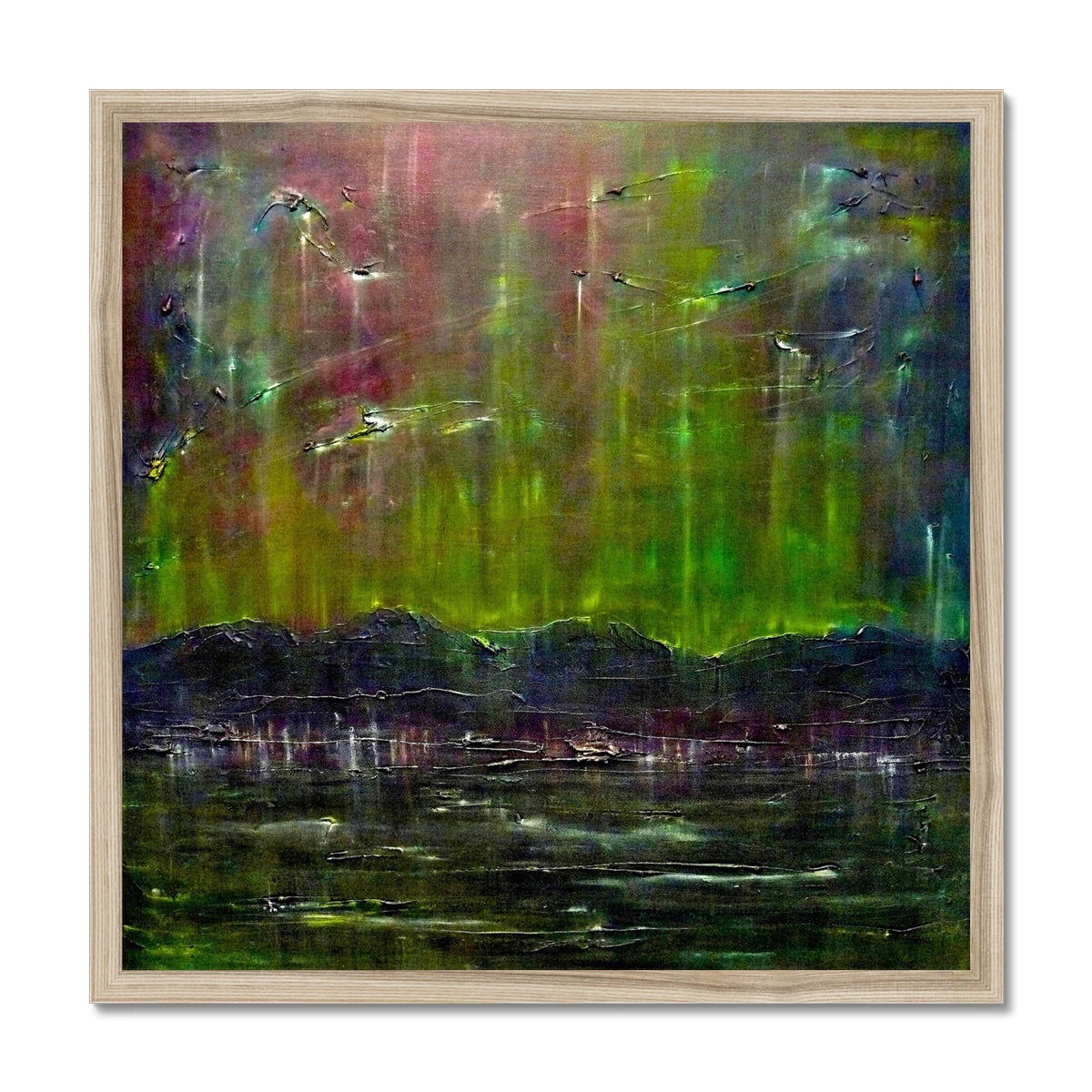 Cromarty Harbour Northern Lights Painting | Framed Prints From Scotland