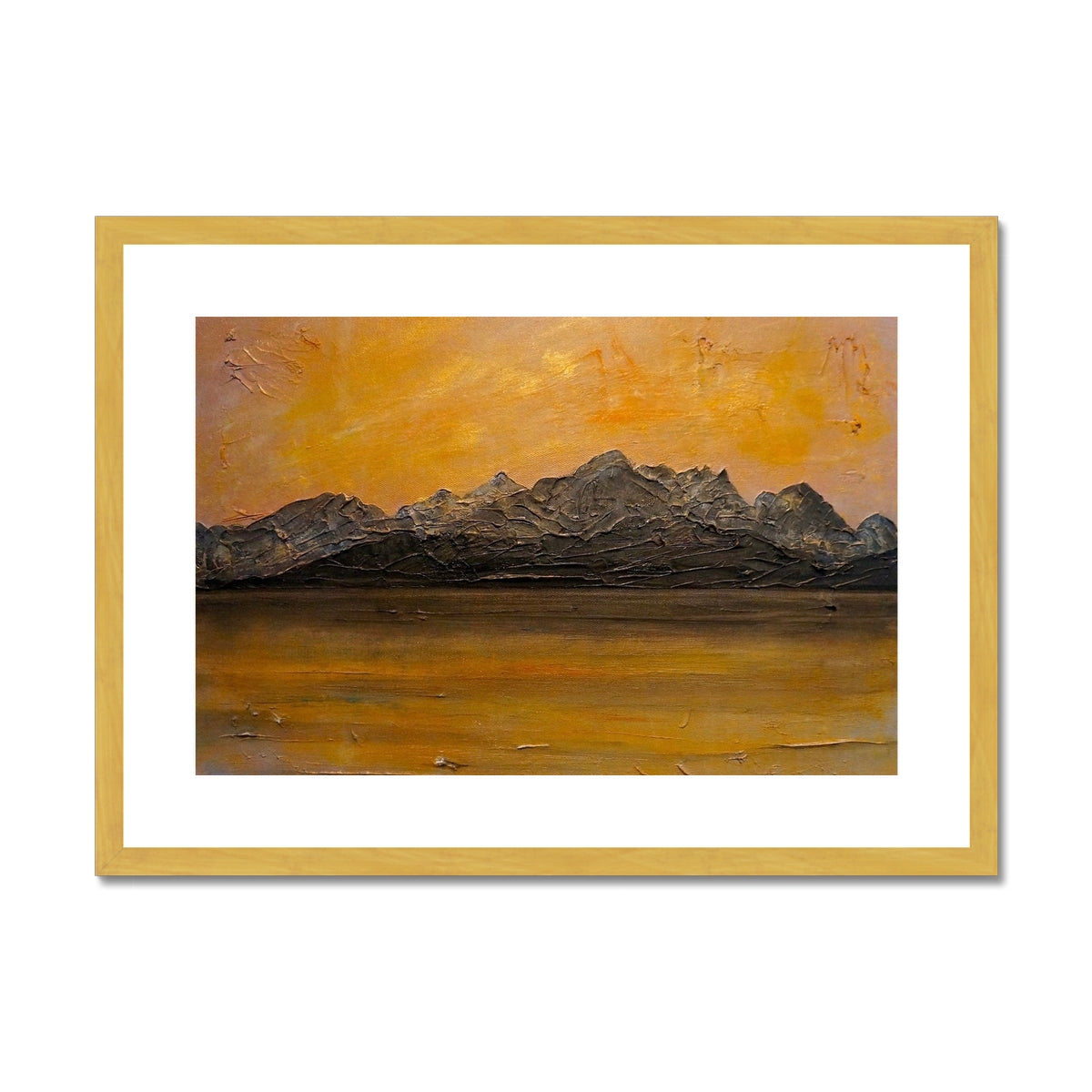 Cuillin Sunset Antique Framed & Mounted Print