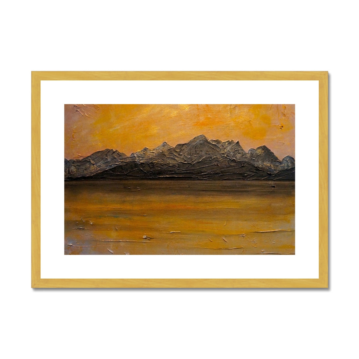 Cuillin Sunset Skye Painting | Antique Framed & Mounted Prints From Scotland