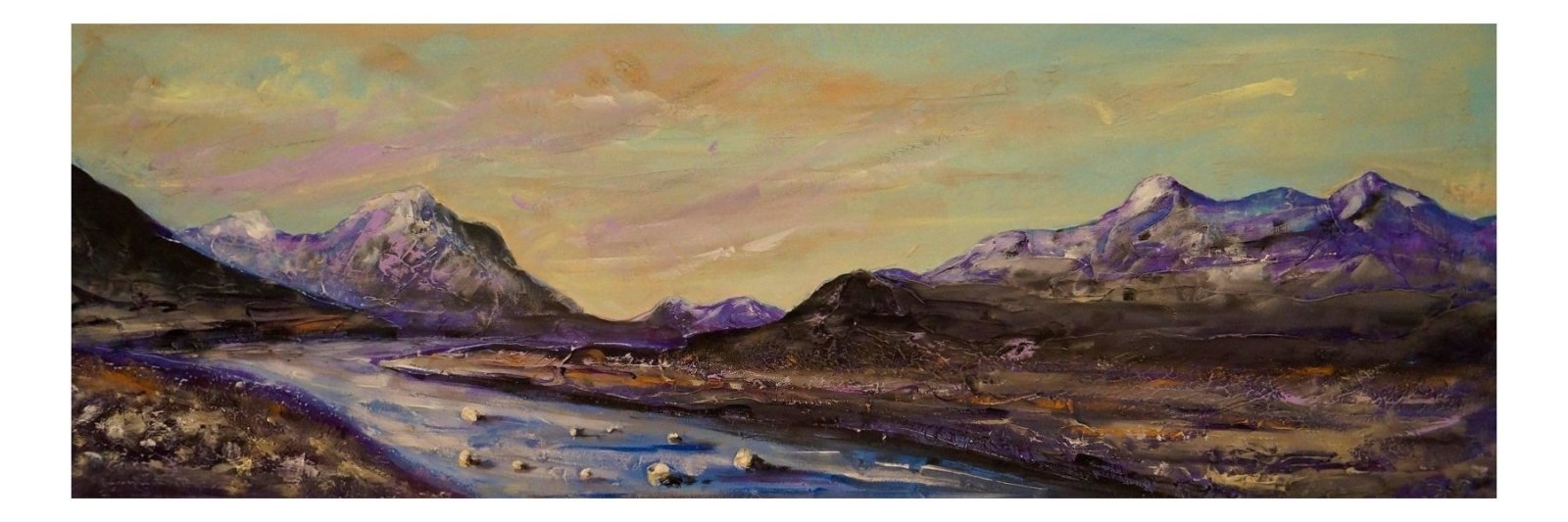 Cuillin Winter Skye-Panoramic Prints-Skye Art Gallery-Paintings, Prints, Homeware, Art Gifts From Scotland By Scottish Artist Kevin Hunter