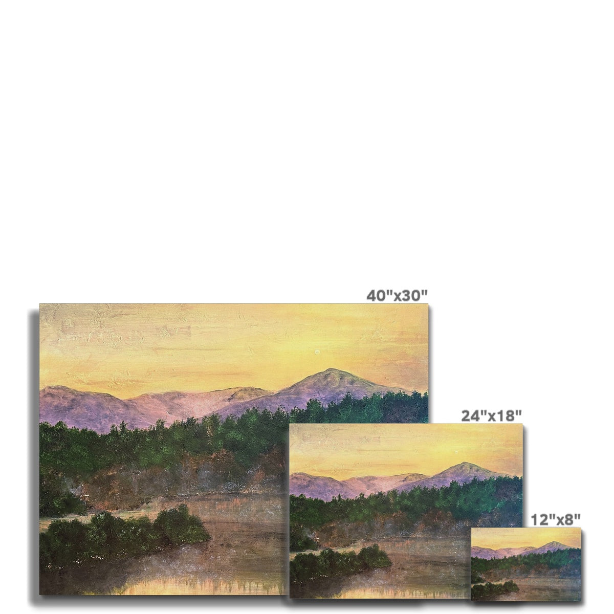 Ben Tee Invergarry Painting | Canvas From Scotland-Contemporary Stretched Canvas Prints-Scottish Lochs & Mountains Art Gallery-Paintings, Prints, Homeware, Art Gifts From Scotland By Scottish Artist Kevin Hunter