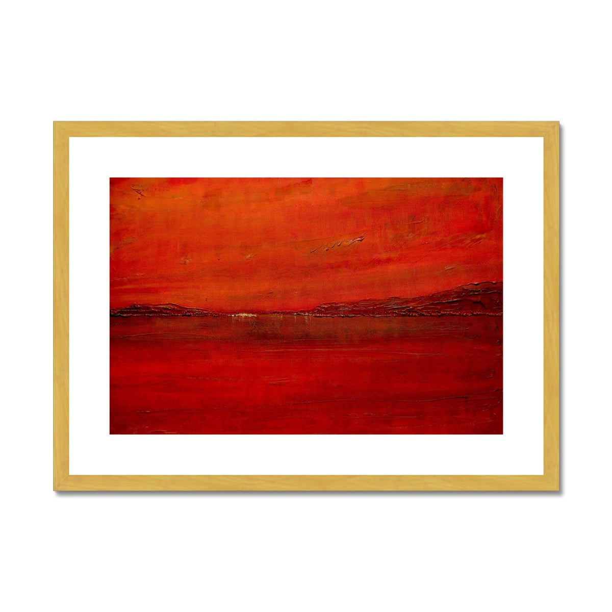 Deep Loch Lomond Sunset Painting | Antique Framed & Mounted Prints From Scotland