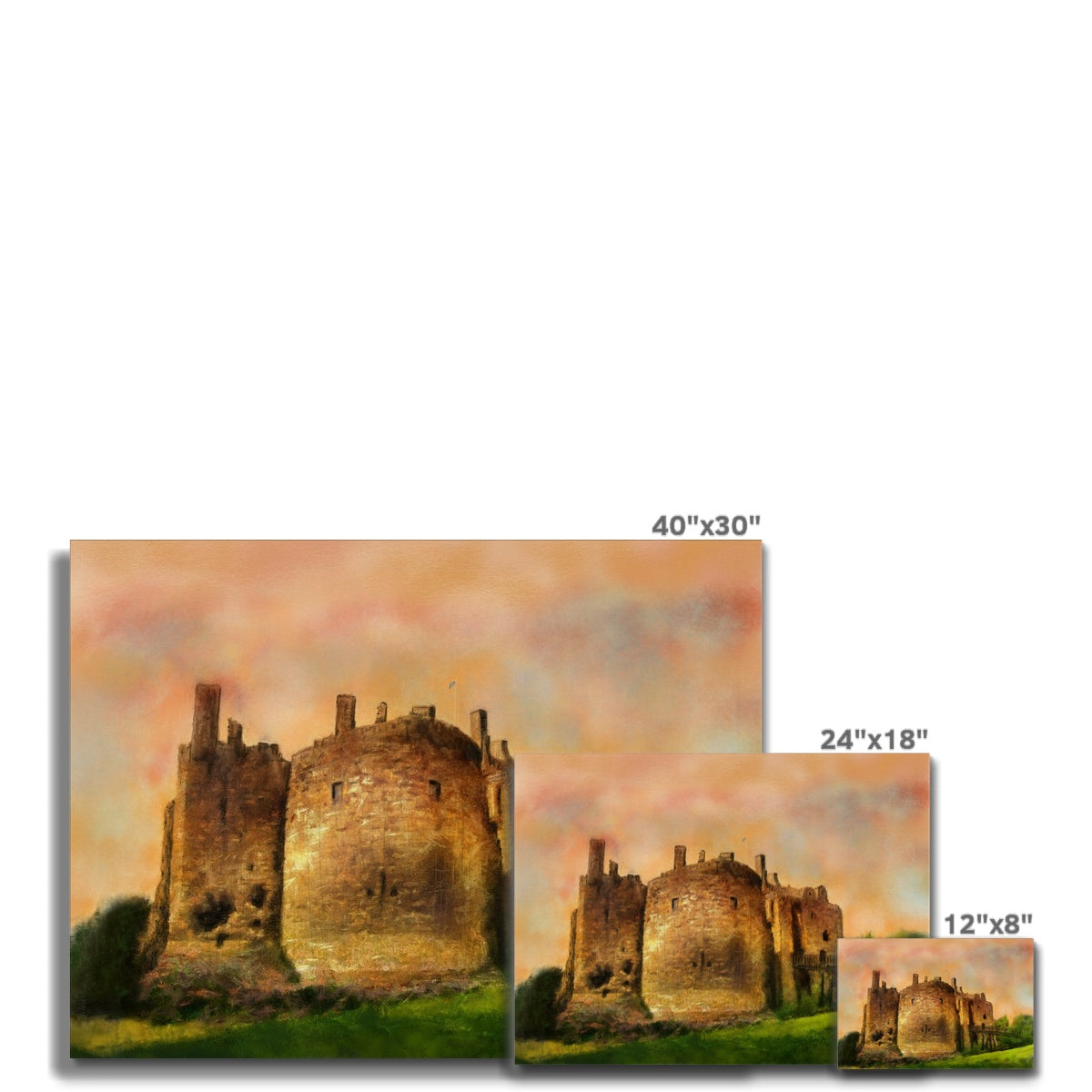 Dirleton Castle Dusk Painting | Canvas From Scotland