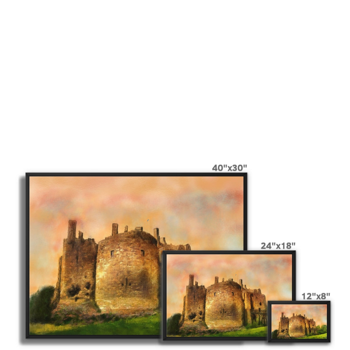 Dirleton Castle Dusk Painting | Framed Canvas Prints From Scotland