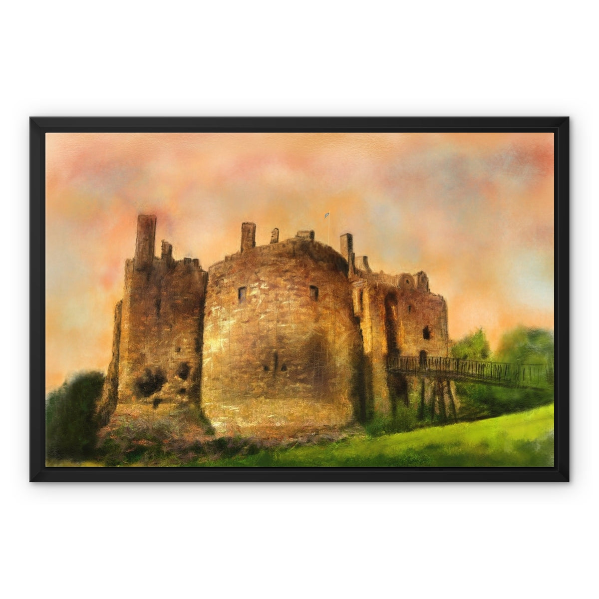 Dirleton Castle Dusk Painting | Framed Canvas From Scotland