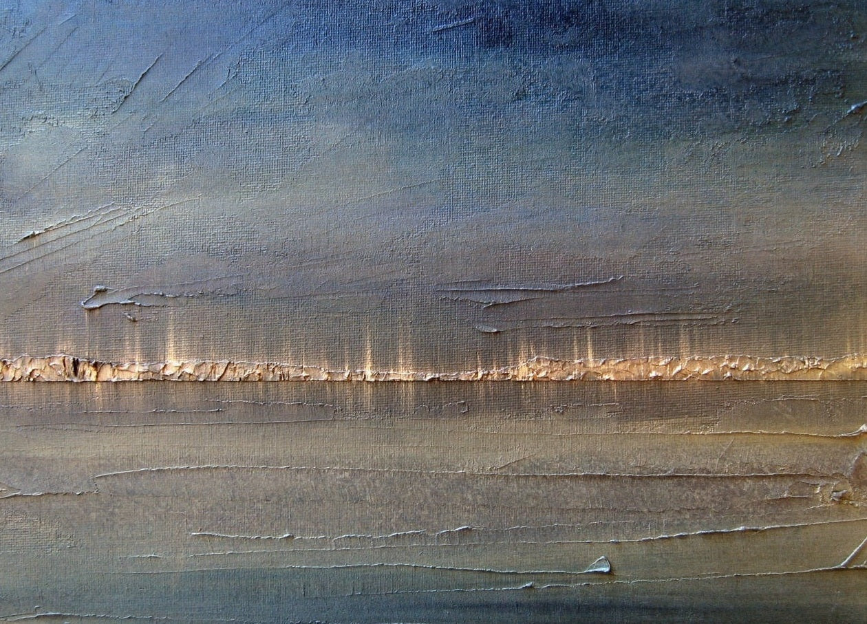 Textured abstract landscape painting of Distant Lights Lake Ontario, perfect Ontario art prints