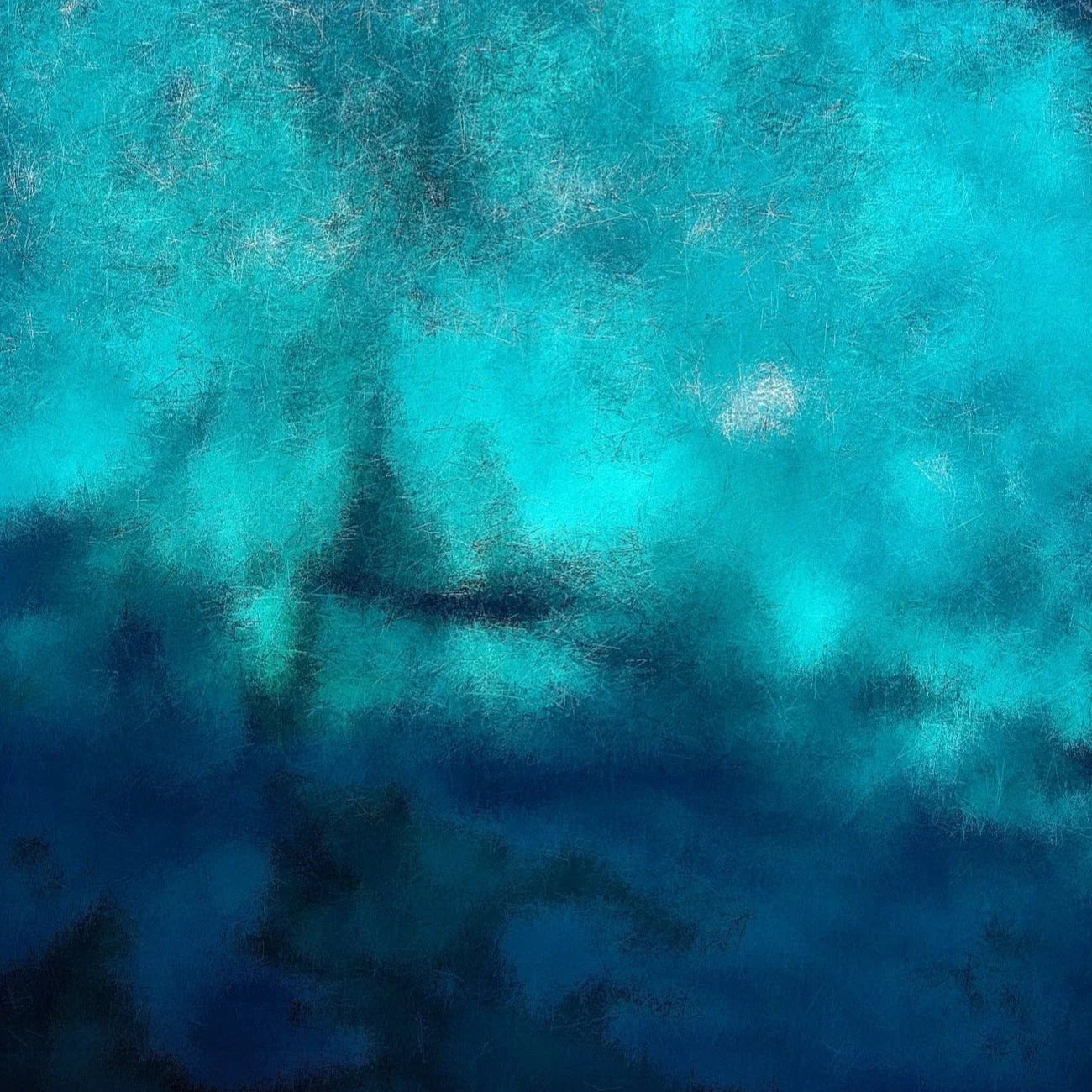 Diving off Kos - World Art Gallery Scotland Worldwide Shipping Abstract Turquoise Blue Kevin Hunter Portfolio Giclee Prints