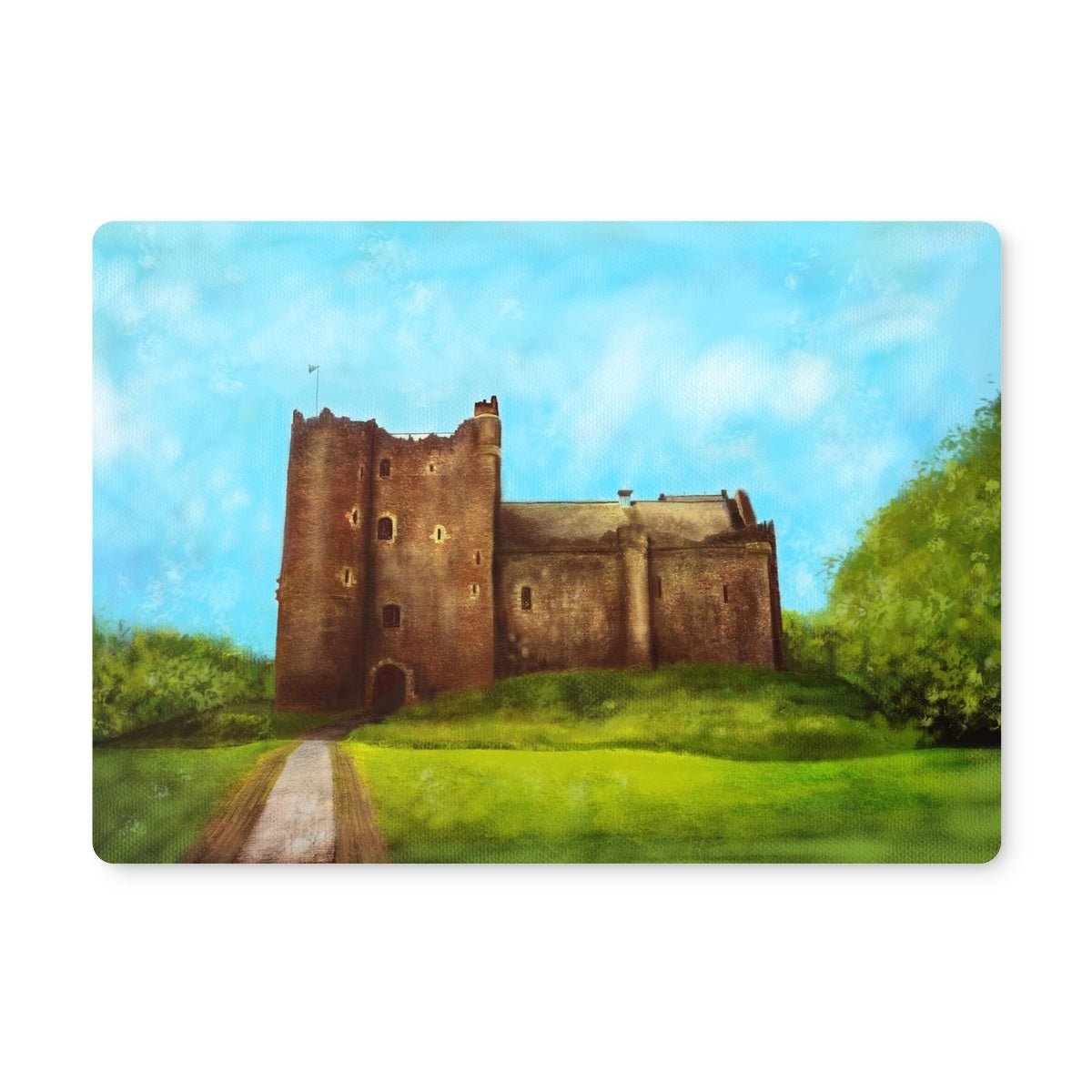 Doune Castle Art Gifts Placemat-Placemats-Scottish Castles Art Gallery-2 Placemats-Paintings, Prints, Homeware, Art Gifts From Scotland By Scottish Artist Kevin Hunter