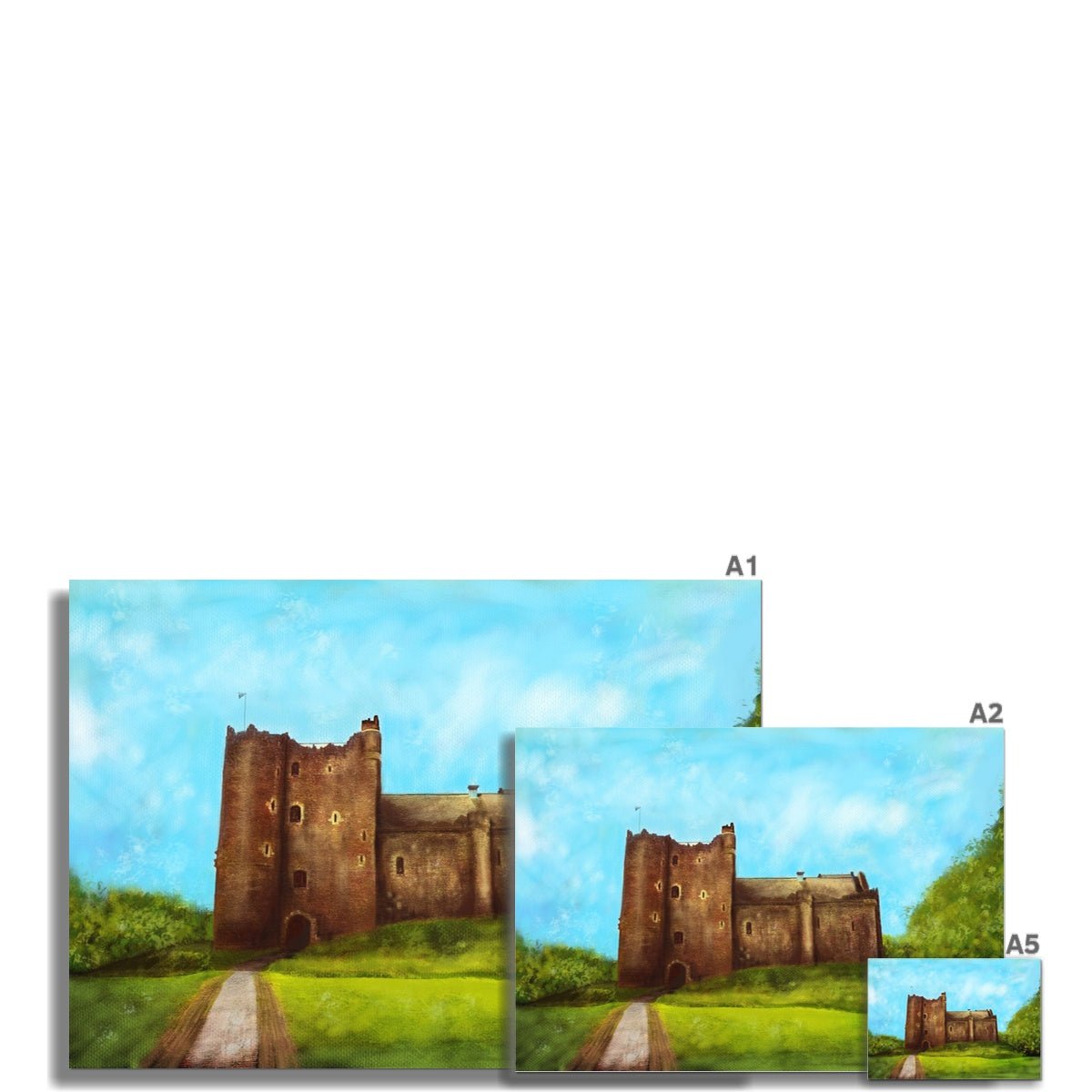 Doune Castle Painting | Fine Art Prints From Scotland-Unframed Prints-Historic & Iconic Scotland Art Gallery-Paintings, Prints, Homeware, Art Gifts From Scotland By Scottish Artist Kevin Hunter