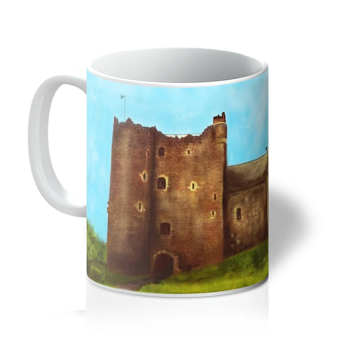 Doune Castle Mug - Historic & Iconic Art Gallery Scotland Worldwide Shipping White Ceramic Mug Scottish Castles Paintings and Fine Prints