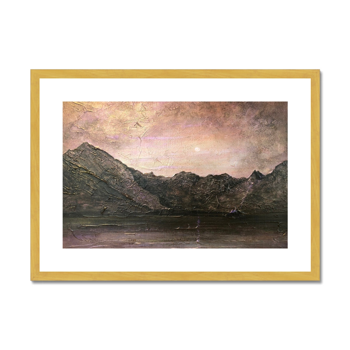 Dubh Ridge Moonlight Antique Framed & Mounted Print