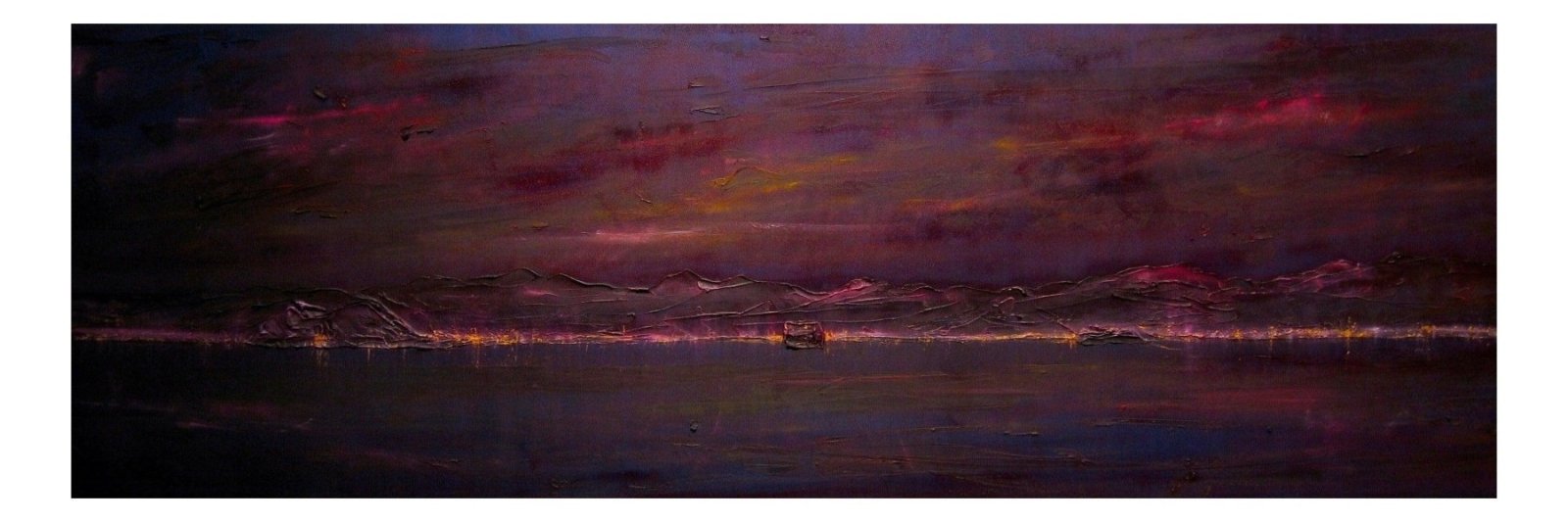 Dumbarton Rock Deep Dusk | Panoramic Painting & Art Prints