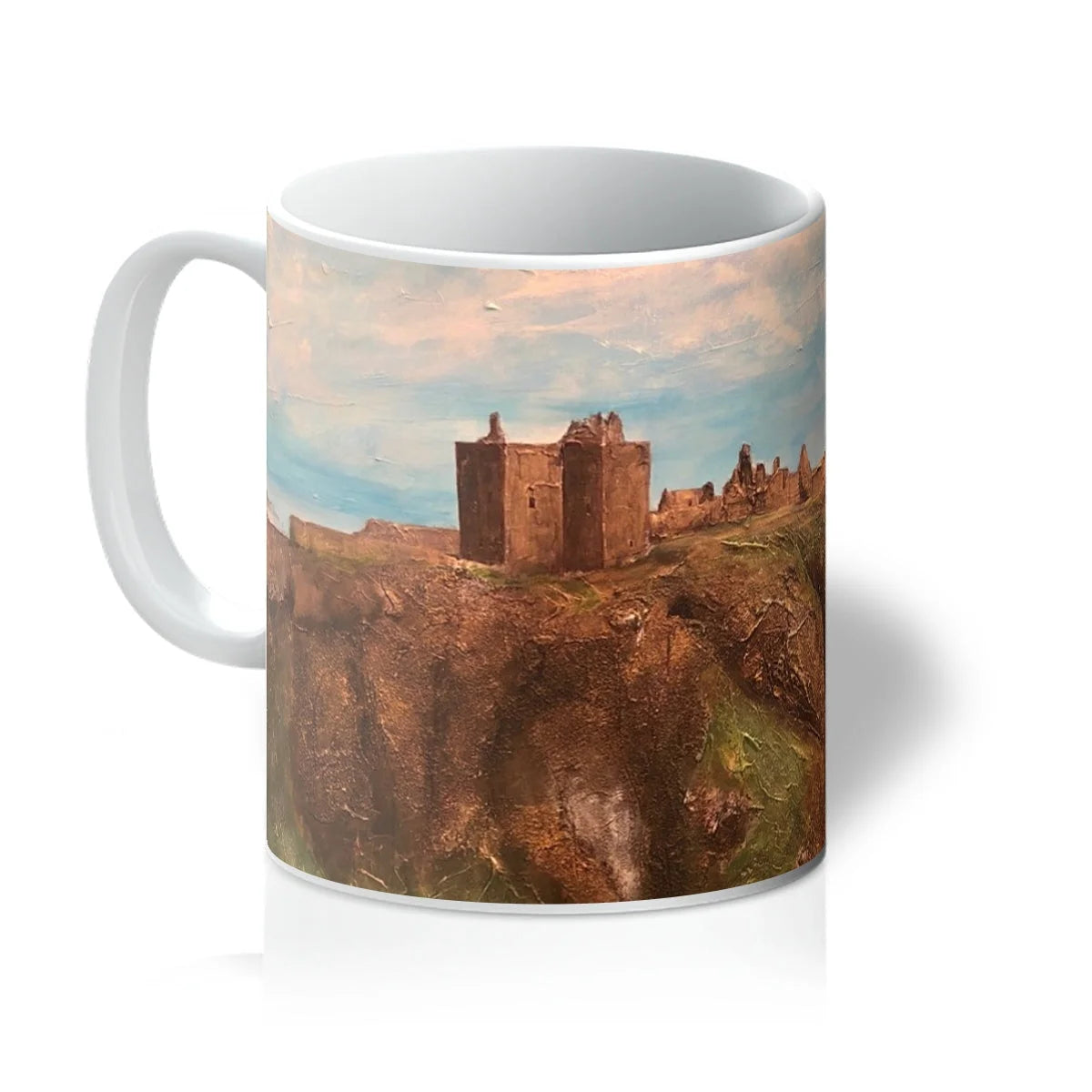 Dunnottar Castle Mug - Historic & Iconic Art Gallery Scotland Worldwide Shipping White Ceramic Coffee Scottish Castles Paintings and Fine