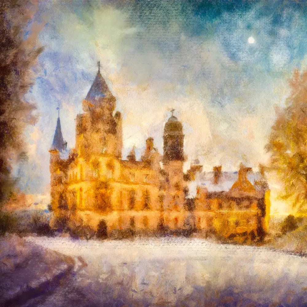 Dunrobin Castle Moonlight | Scotland In Your Pocket - Scottish - Historic & Iconic Art Gallery