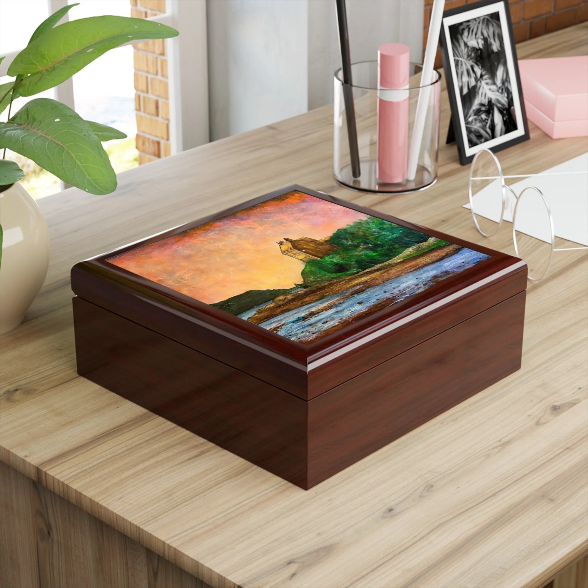 Duntrune Castle | Art Jewellery Box | Scotland - Historic & Iconic Gallery Worldwide Shipping Rectangular Wooden Keepsake Scottish Castles
