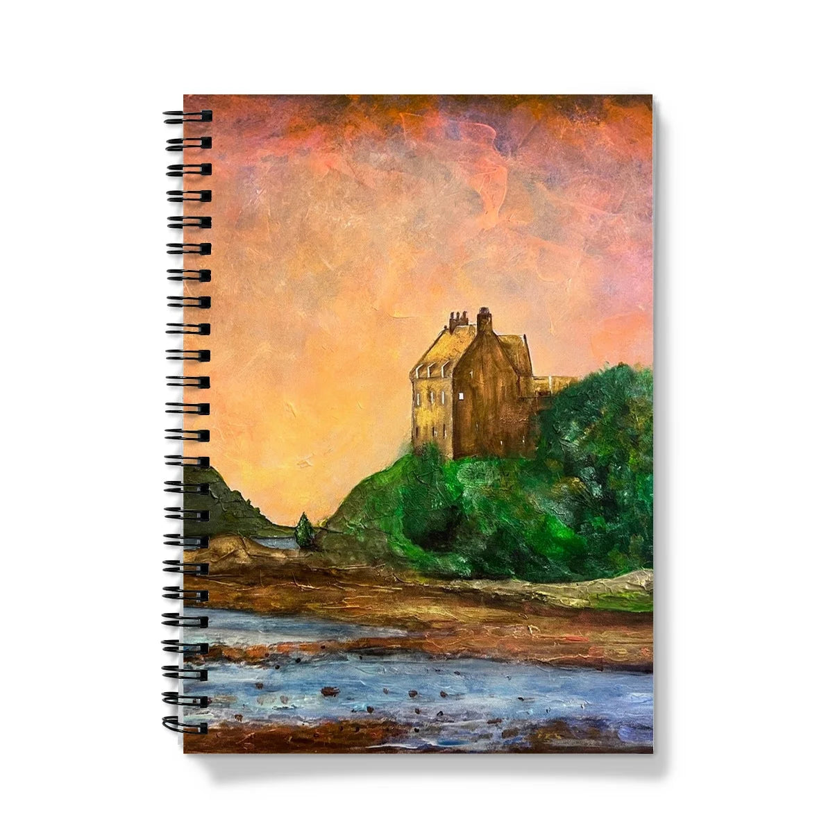 Duntrune Castle Notebook - Historic & Iconic Art Gallery Scotland Worldwide Shipping Spiral-bound Notebook Painting Scottish Castles