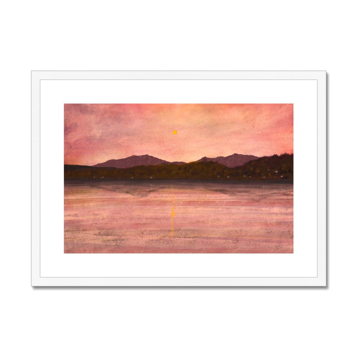 Dusk Over Arran & Bute Painting | Framed & Mounted Prints From Scotland