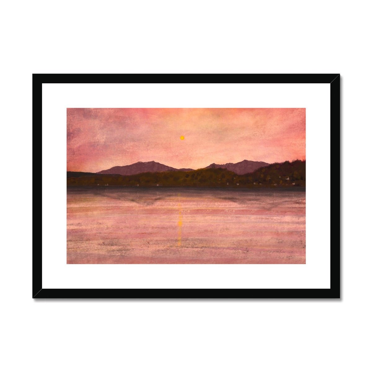 Dusk Over Arran & Bute Painting | Framed & Mounted Prints From Scotland