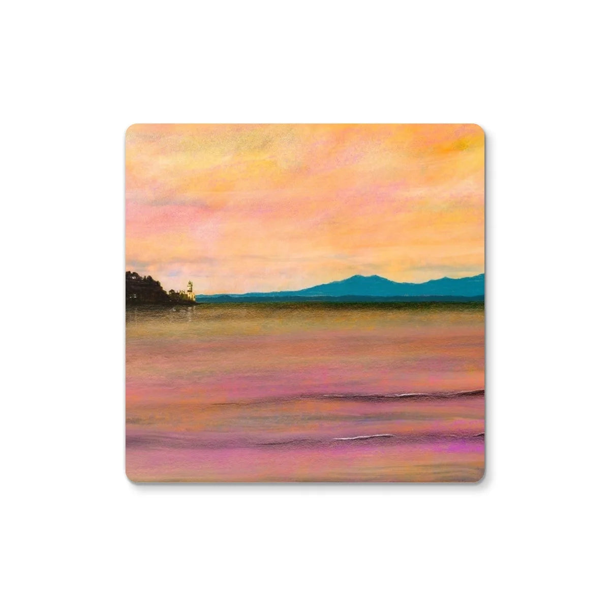 Dusk Over Arran & the Cloch Coaster - River Clyde Art Gallery Scotland Worldwide Shipping Scottish Landscape by Artist Hunter Featuring