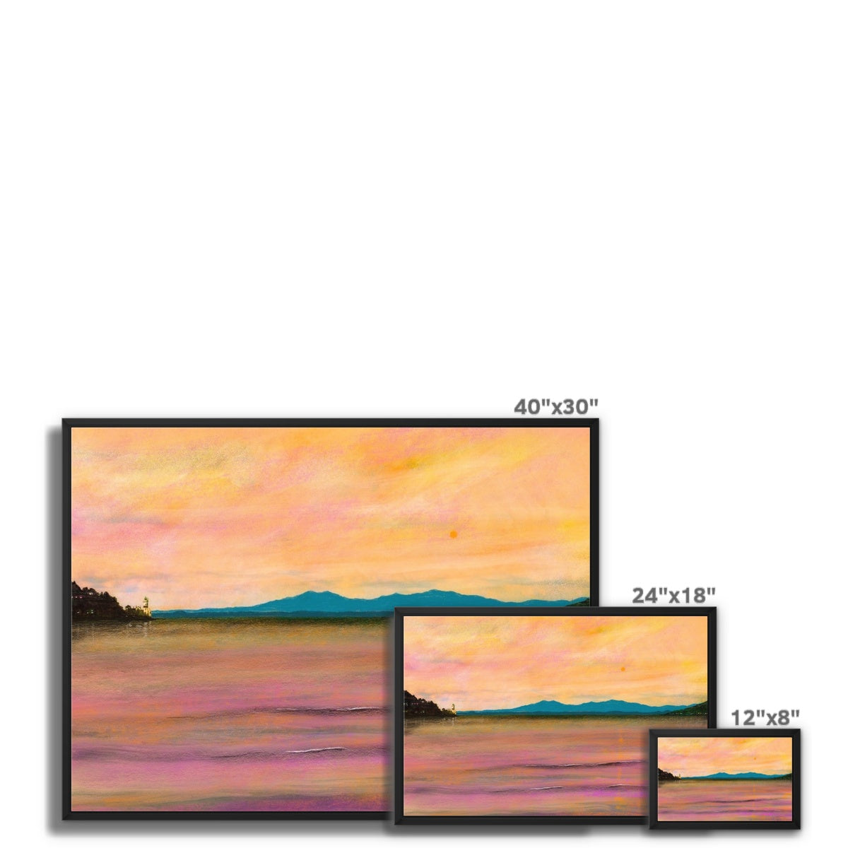 Dusk Over Arran & The Cloch Framed Canvas