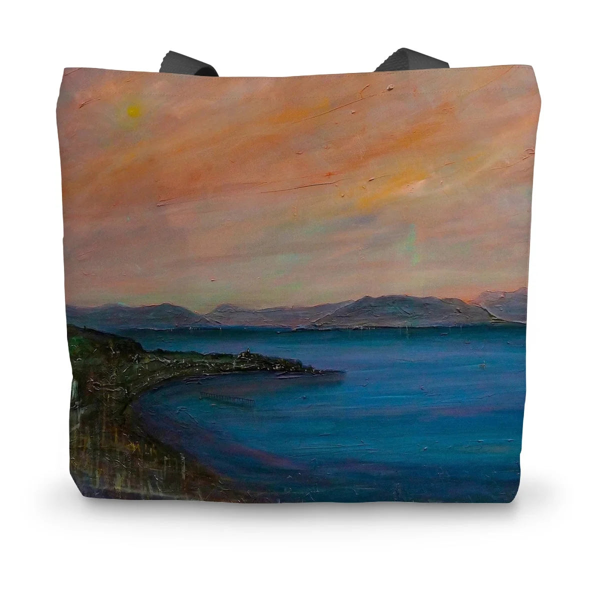 Dusk Over Gourock Canvas Tote Bag - River Clyde Art Gallery Scotland Worldwide Shipping Scottish Prints