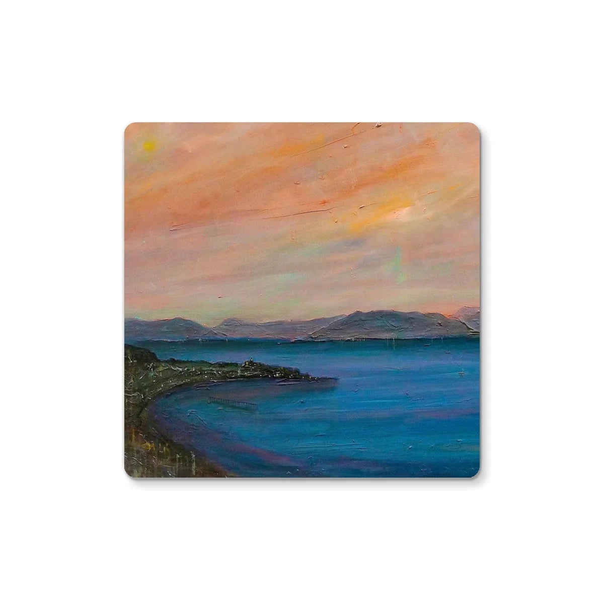Dusk Over Gourock Coaster - River Clyde Art Gallery Scotland Worldwide Shipping Scottish Prints