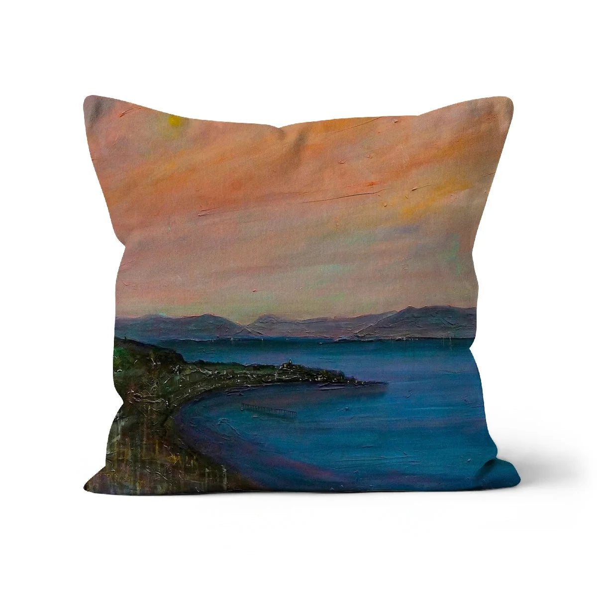 Dusk Over Gourock Cushion - River Clyde Art Gallery Scotland Worldwide Shipping Scottish Prints