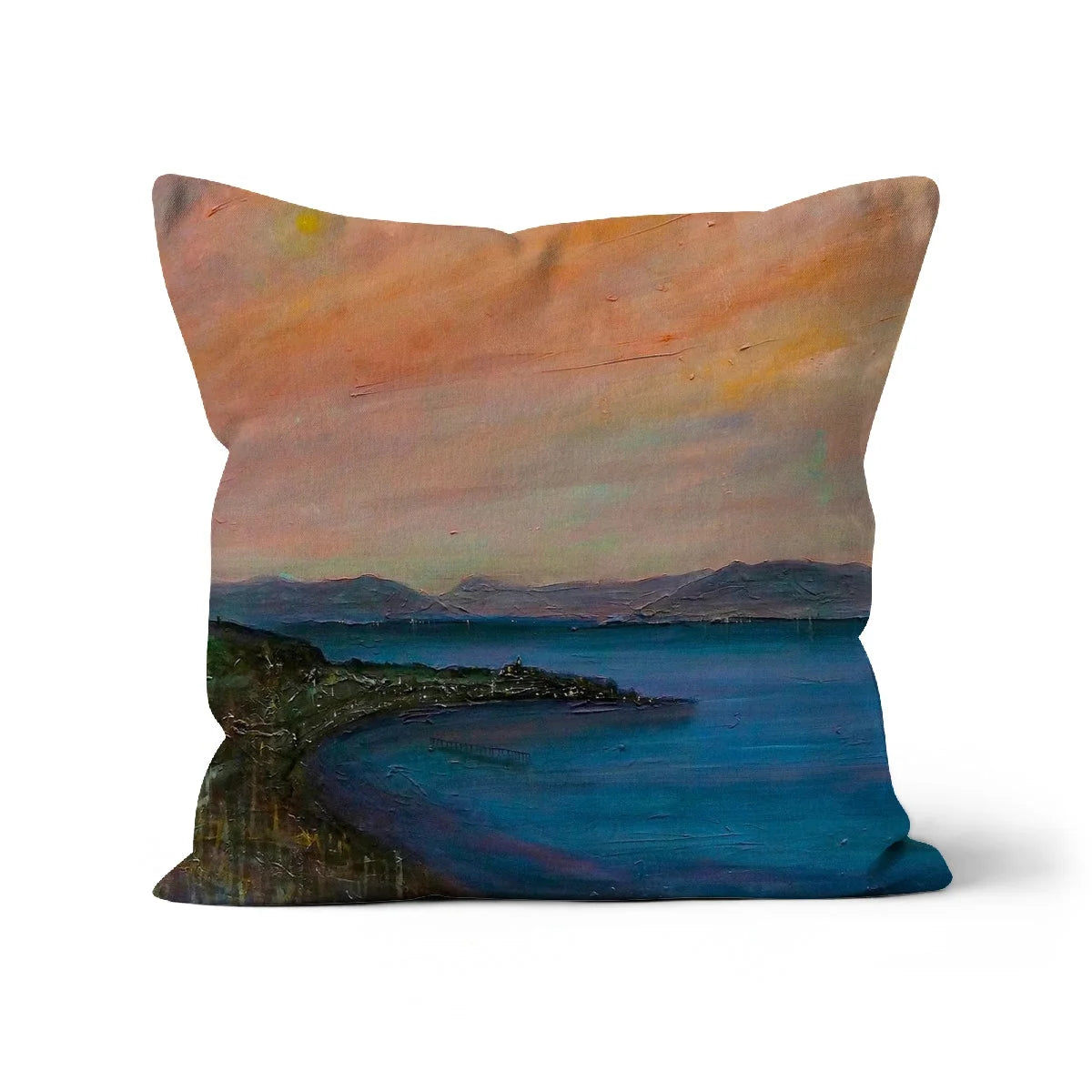 Dusk Over Gourock Cushion - River Clyde Art Gallery Scotland Worldwide Shipping Scottish Prints