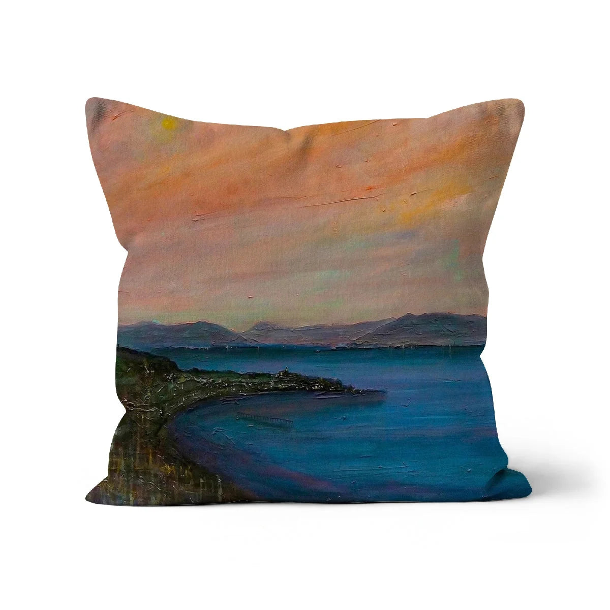Dusk Over Gourock Cushion - River Clyde Art Gallery Scotland Worldwide Shipping Scottish Prints